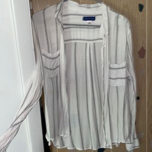 Striped button up top